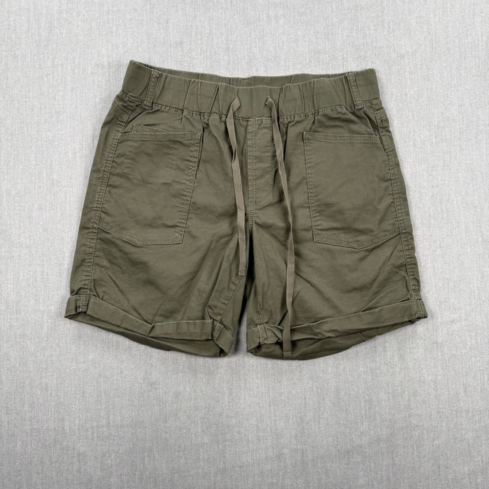 Caffe Marrakesh Olive Green Pull On Utility Shorts Drawstring Size 10 31725F‎